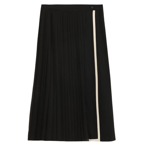 玳莎百褶叠片半裙2024新款通勤夏季垂坠感小个子撞色包边半身裙  EB34304 商品图4