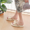 西遇法式小凉拖鞋女新款夏季水钻蝴蝶结配裙子鞋平底外穿拖鞋D1546941 商品缩略图3