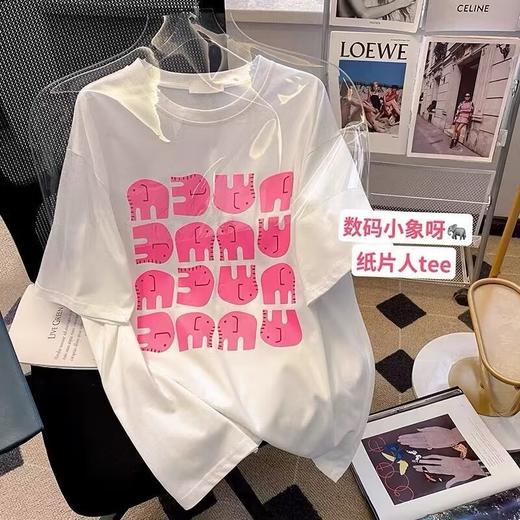 【更柔，更滑，更透气！】2024年夏季宽松潮牌 半袖纯棉 设计感上衣百搭 圆领T恤女短袖-QQ 商品图3