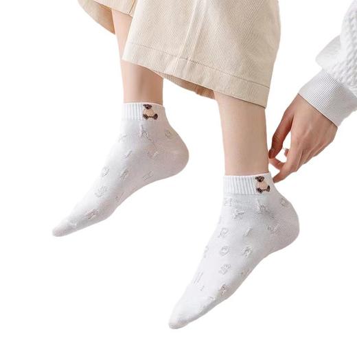 「9.9到手5双！夏季薄款」白色袜子女可爱日系ins潮短筒袜春夏季薄款学生短袜浅口纯白船袜配饰 商品图4