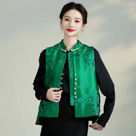 XZY-240227中国风女装重工刺绣马甲女背心新中式复古立领坎肩显瘦唐装上衣潮