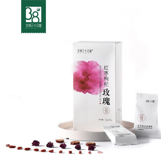 北纬三十八度丨颜若丹红枣枸杞玫瑰茶5g*20 商品图0