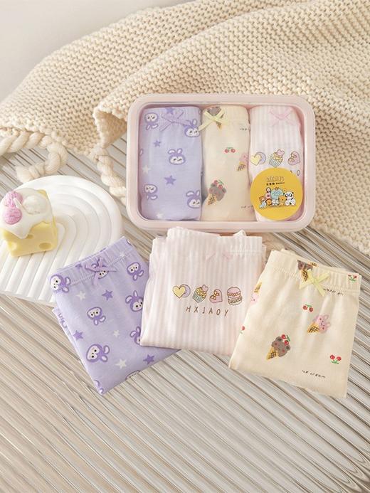 【高品质不夹屁屁，妈妈放心的小裤裤】4条装儿童内裤 女童男童纯棉a类 图案随机 平角卡通中大童短裤 便当盒装学生棉内裤-QQ 商品图2