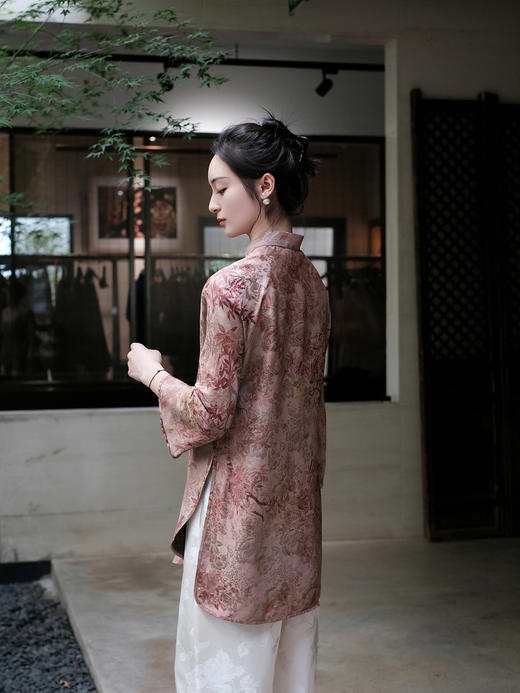 盛唐婧 |真丝提花异色罗长衫 商品图12