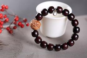 XYZT0368°富贵金蟾小叶紫檀手串1.2