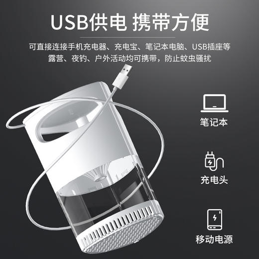 【精选】DAIGESI家用USB吸静音吸入式灭蚊灯 简约时尚 低耗节能 商品图2