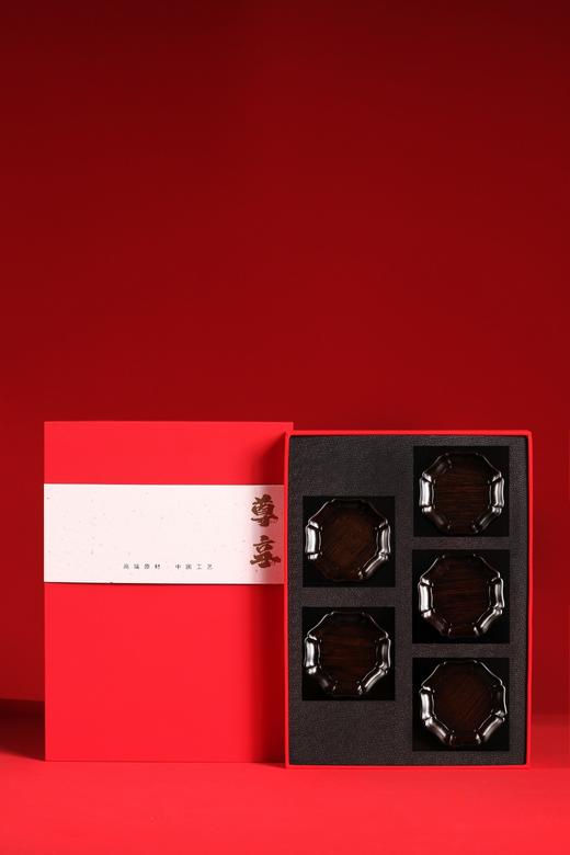 LP0124-4°紫光檀葵口茶杯垫 商品图0