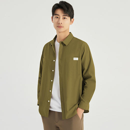【100%棉】圣得西年春季男士中青年胸前口袋商务长袖衬衫 商品图3