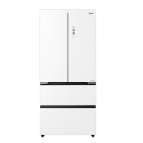 美的（Midea）冰箱520升法式四门60cm薄纯平全嵌超净科技除菌保鲜智能家用大冰箱BCD-520WUFGPZM凝光白