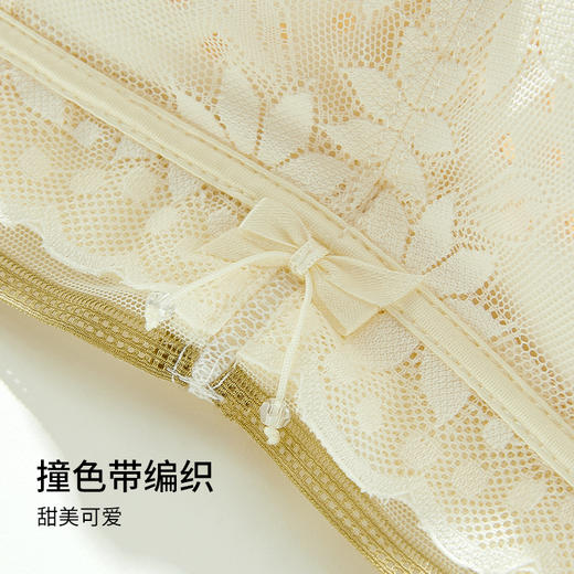 雅黛丽内衣女薄款大胸显小洞洞杯透气文胸无钢圈性感蕾丝美背胸罩 商品图6