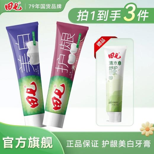 田七牙膏美白护龈120g清新口气清洁牙齿口腔家庭装 商品图0