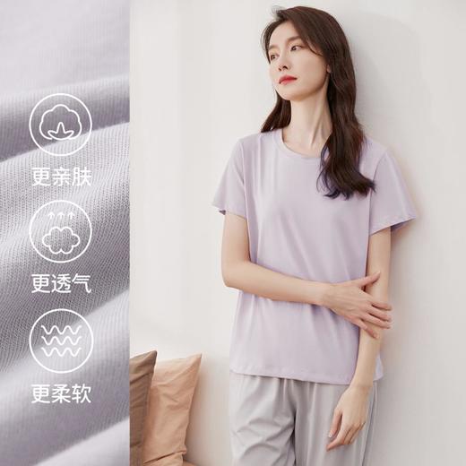 3部顶瓜瓜全棉撞色女士短袖长裤套装DJJWQ-AQW22637 商品图2