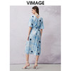 VIMAGE纬漫纪夏季新款时尚V领挂脖修身显瘦印花连衣裙V2107750 商品缩略图4