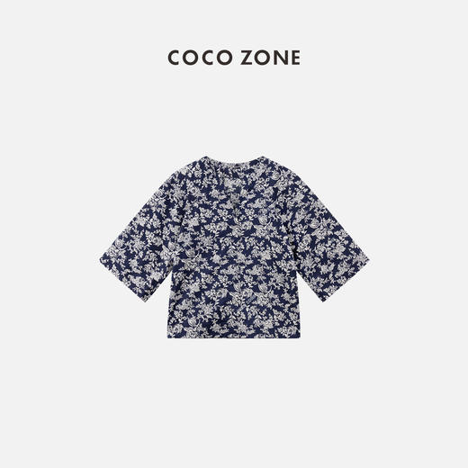 COCO ZONE”奶奶服“夏季时尚套头印花短袖衬衫设计感百搭休闲上衣CC1B1067 商品图0