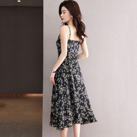 CCJ3400春夏碎花吊带连衣裙小个子气质宽松遮肉雪纺打底内搭长裙2024新款 商品图3