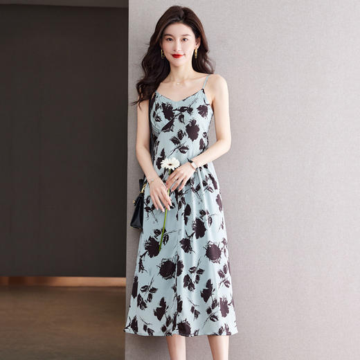 CCJ3406吊带裙女夏季外穿小个子气质宽松遮肉打底背心长裙碎花雪纺连衣裙 商品图2