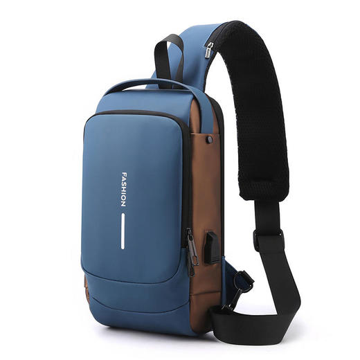 ALBB-新款胸包男士背包USB充电背包单肩胸前包通勤背包防泼水斜跨胸包 商品图3