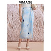 VIMAGE纬漫纪夏季新款时尚浪漫高腰显瘦印花半身裙V2106721 商品缩略图3