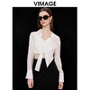 VIMAGE纬漫纪夏季新款时尚系带显瘦百搭舒适防晒休闲白衬衫V2109707 商品缩略图0
