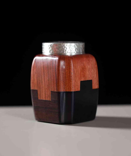 SDZC0002°紫光檀+非酸榫卯锡盖茶叶罐 商品图0