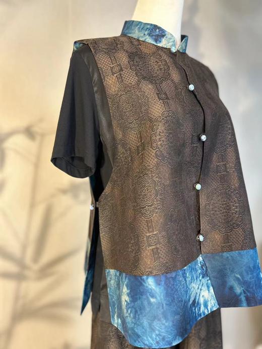 盛唐婧 |青花瓷两面穿扎染马甲  扎染面无扣子 商品图4