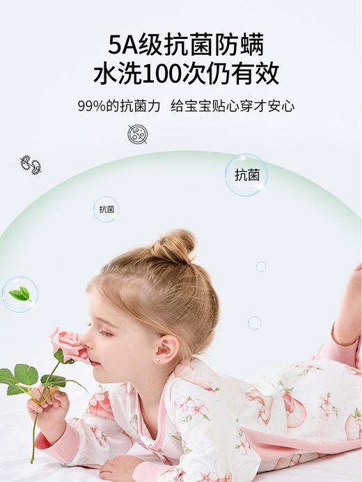 【阳光果园系列，竹棉婴儿分腿睡袋】面料升级选用新疆产地细绒棉，瞬吸速干身体不闷热，竹纤维纱布前四后二，儿童抑jun宝宝睡衣A类春夏季QQ 商品图3