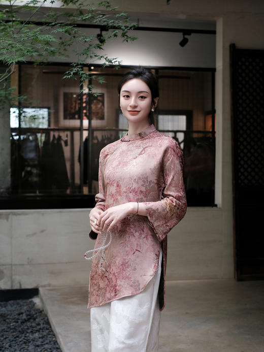 盛唐婧 |真丝提花异色罗长衫 商品图5