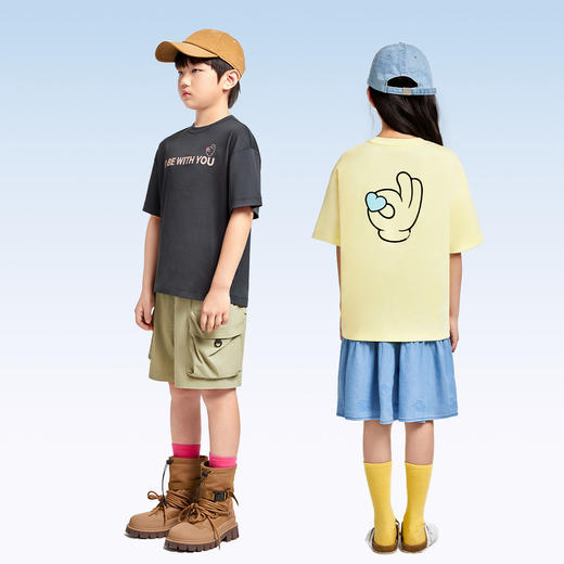 【超舒衣·全棉T恤】男女童透气速干全棉T恤新款安奈儿童装实体店同款AM421879 商品图5