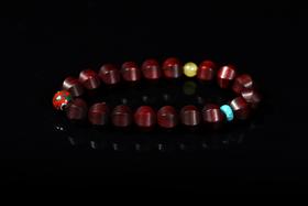 DQ0177°高品质小叶紫檀瓜棱珠手饰手串