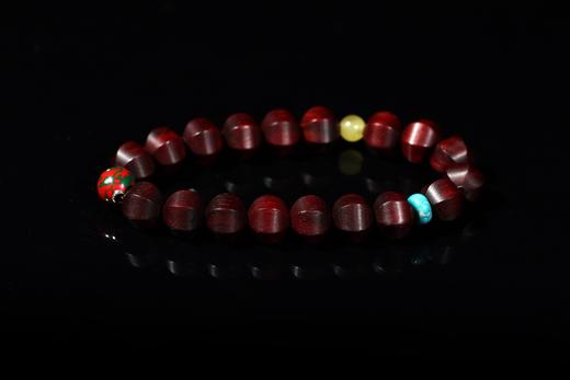 DQ0177°高品质小叶紫檀瓜棱珠手饰手串 商品图0