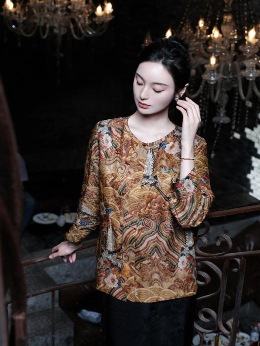 盛唐婧 |香云纱江涯海水纹两面穿外套 商品图1