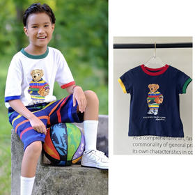 现货 THS 4.28-无 RL家 童装 运动衫抱球熊仔T恤 2色 CH053