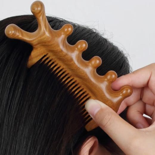 暖曰多功能绿檀木头部按摩梳【G】 商品图6