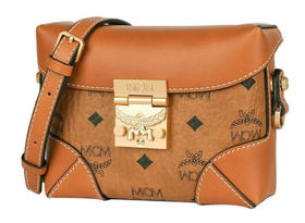 【1F】MCMSoft Berlin Visetos老花满印金属链条翻盖 牛皮腰包斜挎包 基础