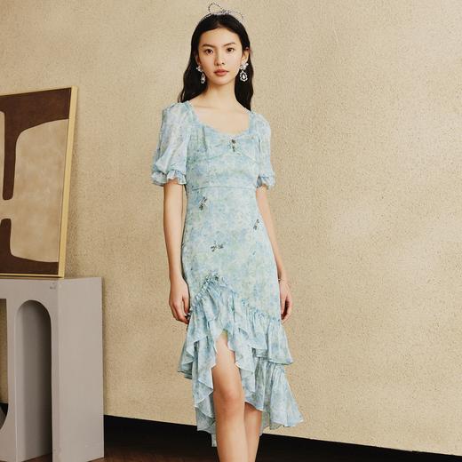 MAXRIENY | 【商场同款】MAXRIENY蜻蜓系列春日清新印花连衣裙修身(货号:MC88DR072F60) 商品图1