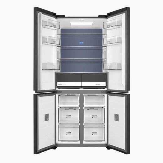美的（Midea）十字对开门四门风冷无霜一级能效双变频智能净味大容量家用电冰箱 零嵌底部散热BCD-519WSGPZM 极地白/墨影灰 商品图1