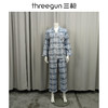 Threegun三枪 丝光棉彩格翻领开襟长袖长裤男家居套-81413D911 商品缩略图3
