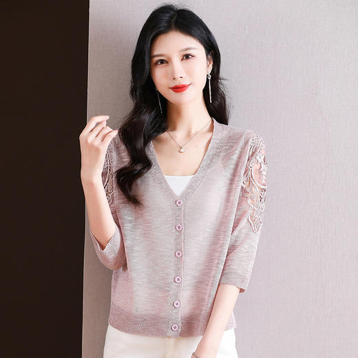 薄款冰丝针织衫，小披肩七分袖上衣CC-56-A5608 商品图2