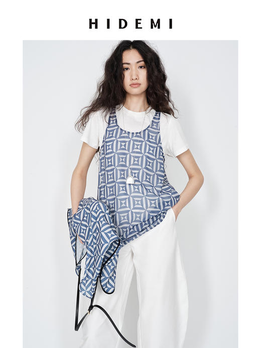 HIDEMI “我们做印花”经典几何图形印花垂顺套装 短袖上衣/阔腿裤/长袖衬衫 商品图4