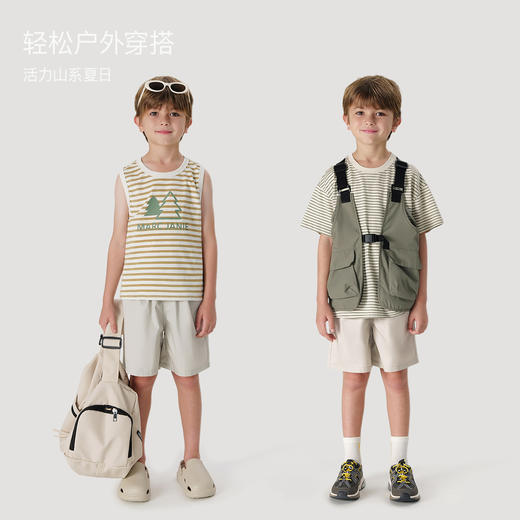 马克珍妮2024年夏装新款男童工装户外纯棉短裤240535 商品图1