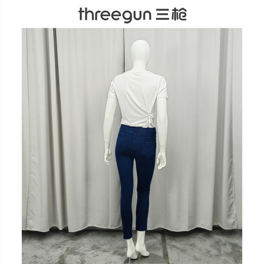 Threegun三枪 水洗牛仔修身女九分裤-60882B011 商品图8