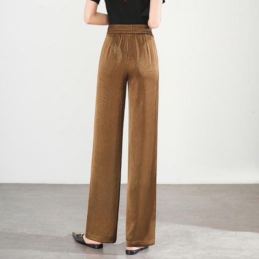 褶皱压花阔腿裤夏款松紧高腰直筒裤MYX-9225 商品图2