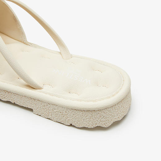 西遇法式小凉拖鞋女新款夏季水钻蝴蝶结配裙子鞋平底外穿拖鞋D1546941 商品图5