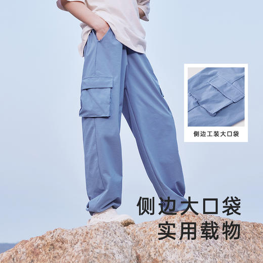 英氏户外速干裤男童工装长裤儿童透气休闲裤运动宽松中大童裤子 商品图3