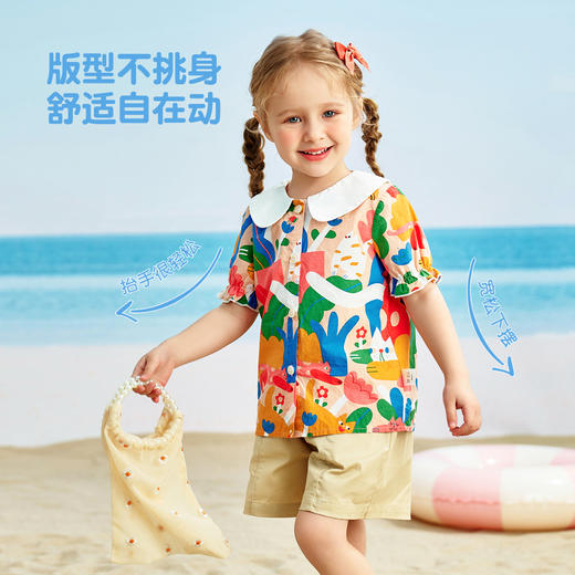 【清仓捡漏】【90-140】【精典泰迪】夏季女童印花短袖衬衫 商品图3