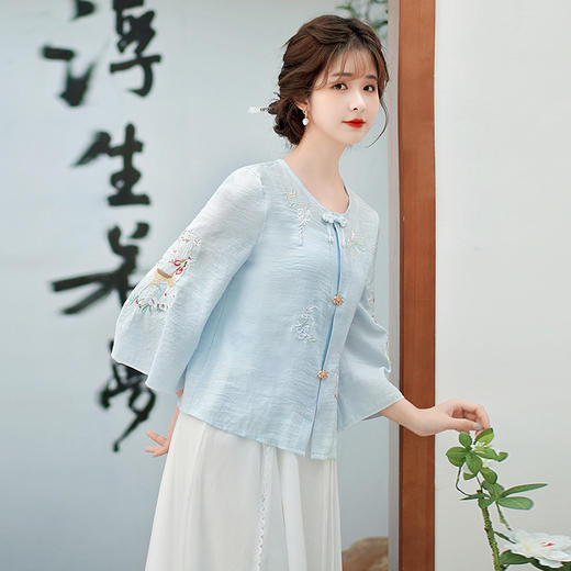 AHM-8810夏季新款中国风复古刺绣改良汉服新中式国风马面裙三件套装 商品图1