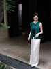 盛唐婧 |提花真丝缎双面穿对襟马甲-绿色 商品缩略图12