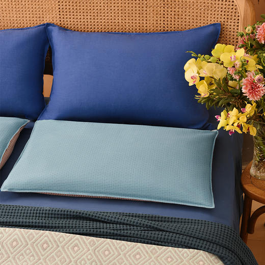 简约小方格系列成人枕荞麦壳护颈椎四季家用 商品图1