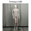 Threegun三枪 高支纯棉彩格翻领开襟短袖长裤女家居套-82114D011 商品缩略图0