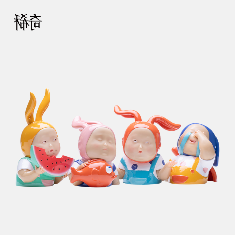 稀奇艺术《表情包》背锅兔比比办公室可爱多巴胺雕塑摆件创意礼品